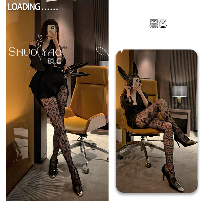 Shuoyao Sexy Lace Jacquard Sheer Tights – Ultra-Thin Anti-Snag Solid Color Pantyhose and Transparent Fishnet Stockings for Women