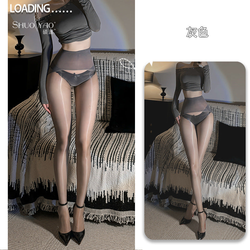 Sexy Transparent 3D Ultra-Thin Glossy Aurora Tights – Silky Seamless Full-Coverage Pantyhose for Women